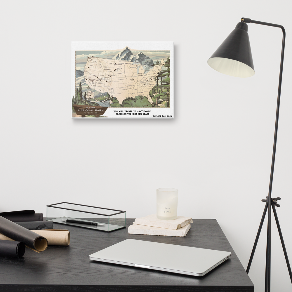 THE JOP FAM NATIONAL PARK ADVENTURES CANVAS (12" X 16")