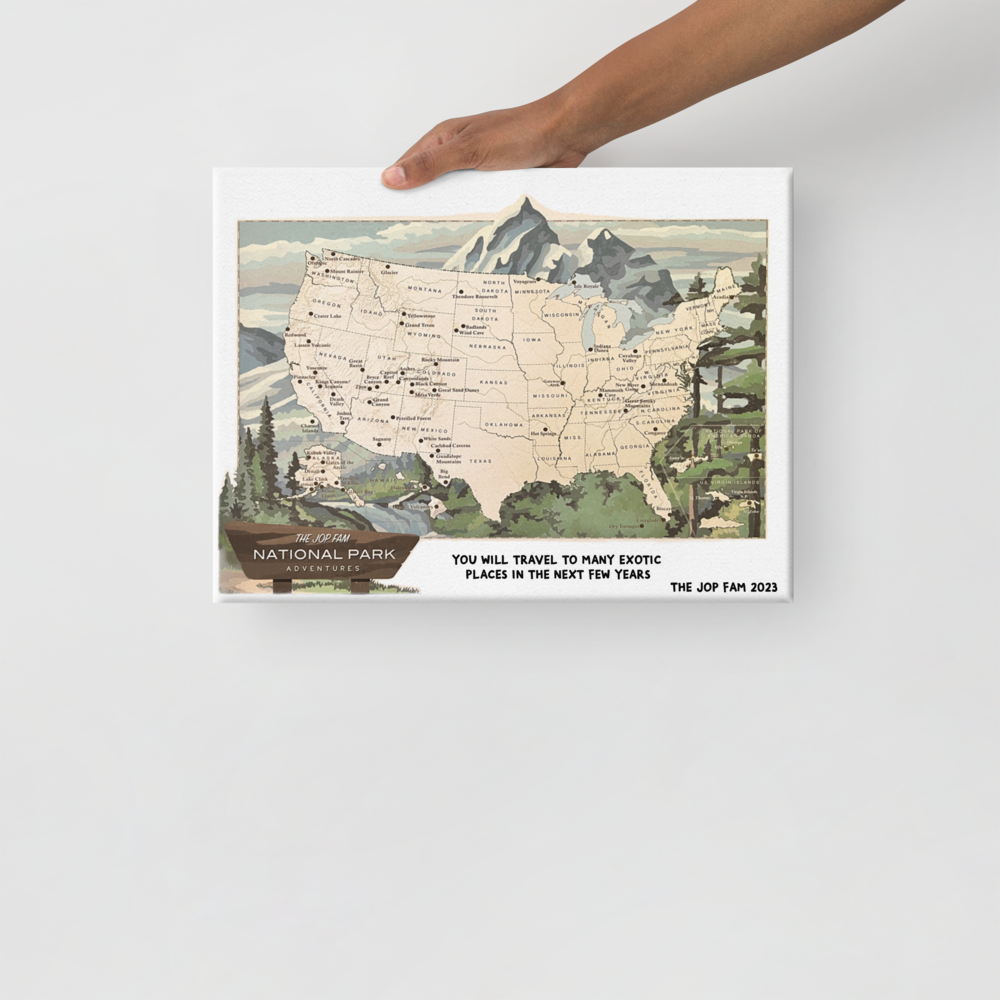 THE JOP FAM NATIONAL PARK ADVENTURES CANVAS (12" X 16")