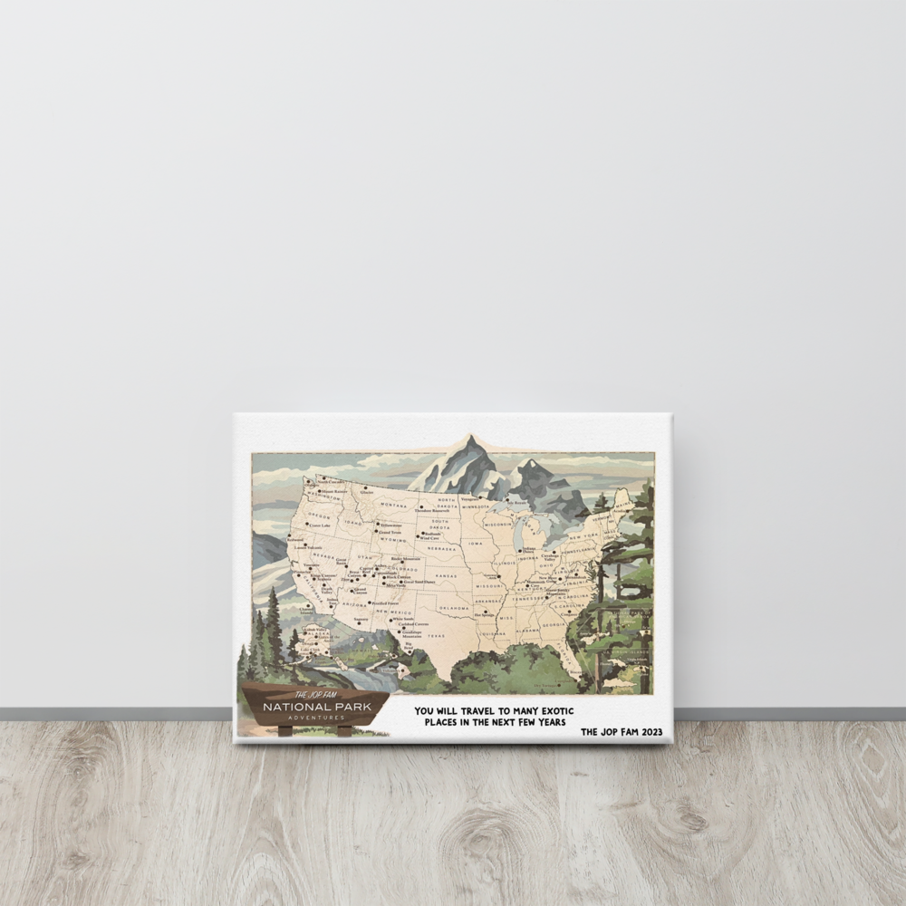 THE JOP FAM NATIONAL PARK ADVENTURES CANVAS (12" X 16")