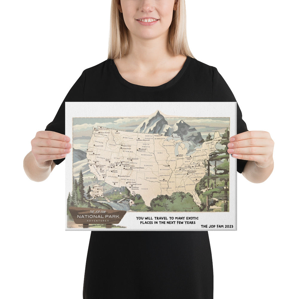 THE JOP FAM NATIONAL PARK ADVENTURES CANVAS (12" X 16")